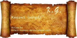 Keszei Gergő névjegykártya